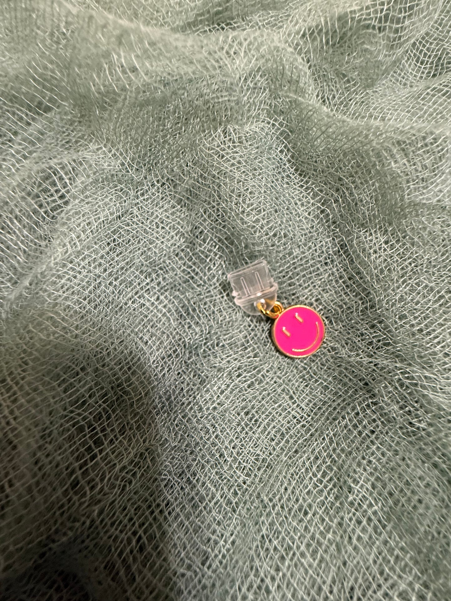 Hot Pink Smiley Charm